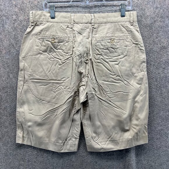 Vintage Polo Ralph Lauren Shorts Mens 34 Beige Chino Flat Front Tan Khaki Cotton - Picture 2 of 12